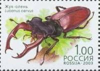 2003-051 Марка Россия Жук-олень  Жуки, занесённые в Красную книгу III O
