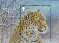 (№2009-48) Блок марок Гернси 2009 год "Амурский Леопард Пантера пардус Восточная", Гашеный