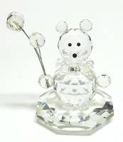 Сувенир "Мишка с шариками", 7*6 см, хрусталь Asfour, Египет, новый
