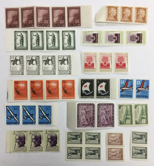 (--) Сцепки марок Аргентина &quot;16 шт.&quot;  Негашеные  , III O