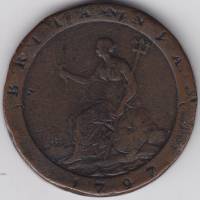() Монета Великобритания 1797 год 1 пенни ""  Серебрение  VF