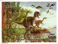 (№2010-124) Блок марок Ирак 2010 год "Ornithomimus Птеранодон", Гашеный