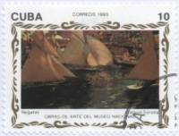 (№3676-3681) Набор марок Куба 1993 год (6 марок) "Картины Хоакина Галерея SorollaNational в Гаване",