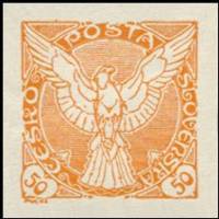 (1920-034) Марка Чехословакия "Сокол (Оранжевая)"    Газетные марки III Θ