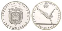 1988 Монета Панама 1 бальбоа XXIV Летняя олимпиада Сеул 1988 Гимнастика  Медь-Никель  PROOF