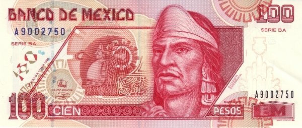 () Банкнота Мексика 1998 год 100  &quot;&quot;   UNC