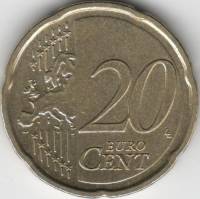 (2008) Монета Германия  2008 год 20 центов  2. Новая карта ЕС. Двор J  VF