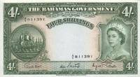 (№P-13d) Банкнота Багамские острова 1953 год 4 Shillings "Багамский шиллинг"