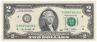 (2009d) Банкнота США 2009 год 2 доллара "Томас Джефферсон"   UNC