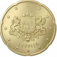 (2014) Монета Латвия 2014 год 20 центов   Северное золото  XF