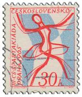 (1965-82) Марка Чехословакия "Танцовщица"    3-я Национальная спартакиада III Θ