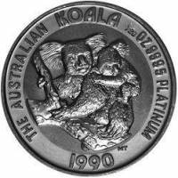 (,) Монета Австралия 1989 год 5 долларов   Биметалл (Платина - Золото)  UNC