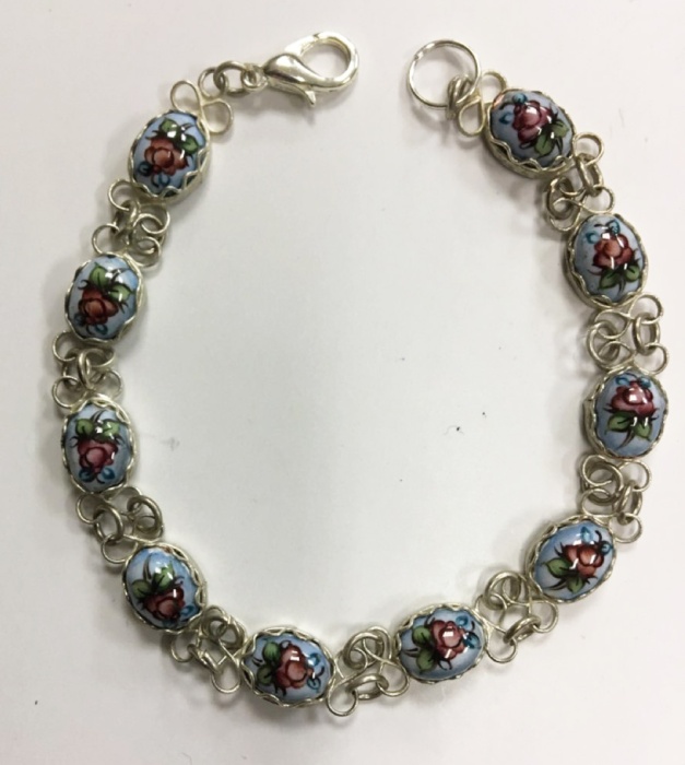 Браслет "Финифть", серебрение (сост. на фото)