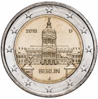 (020) Монета Германия (ФРГ) 2018 год 2 евро "Берлин" Двор J Биметалл  UNC