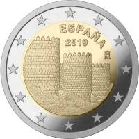 (017) Монета Испания 2019 год 2 евро "Авила"  Биметалл  UNC