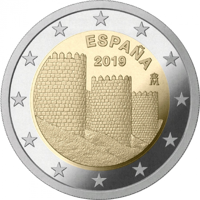 (017) Монета Испания 2019 год 2 евро &quot;Авила&quot;  Биметалл  UNC