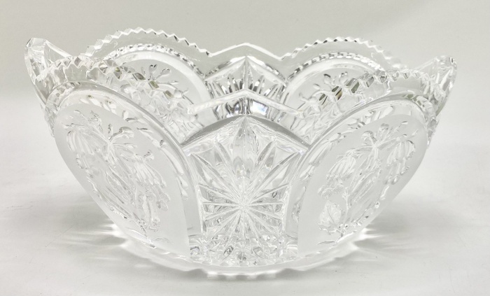 Салатник ладья узор цветы хрусталь