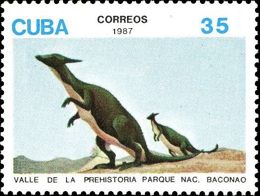 (1987-041) Марка Куба "Гадрозавр"    Доисторические животные II &Theta;