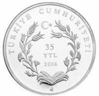 () Монета Турция 2008 год 35  ""   Биметалл (Серебро - Ниобиум)  UNC