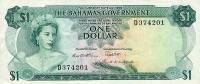 (№P-18b) Банкнота Багамские острова 1965 год 1 Dollar "Багамский доллар"
