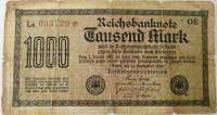 (1922) Банкнота Германия 1922 год 1 000 марок "Вод знак Звёзды" 3-й выпуск  F