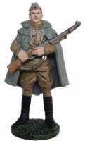 Оловянный солдатик "Боец стрелковых частей в плащ-палатке, 1943-1945 г."