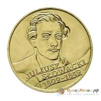023 Монета Польша 1999 год 2 злотых Юлиуш Словацкий  Латунь  UNC