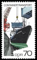 (1978-045) Марка Германия (ГДР) "Погрузка на корабль"    Контейнерные перевозки III Θ