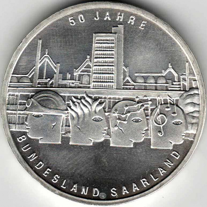 (2007) Монета Германия (ФРГ) 2007 год 10 евро &quot;Саар&quot;  Серебро Ag 925  PROOF