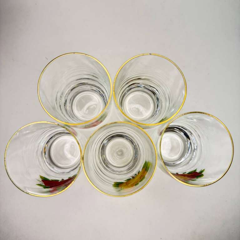 Стопки рюмки розы стекло СССР 6 штук