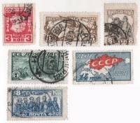 1927-068-73 Серия Набор марок 6 шт СССР  10 лет Октябрьской революции II Θ