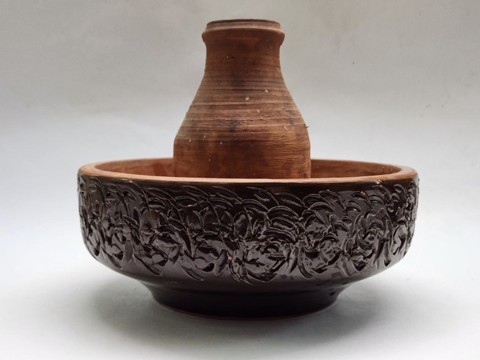 Ваза глиняная и Кашпо большое широкое керамика