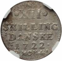 (№1717km217) Монета Норвегия 1717 год 12 Skilling