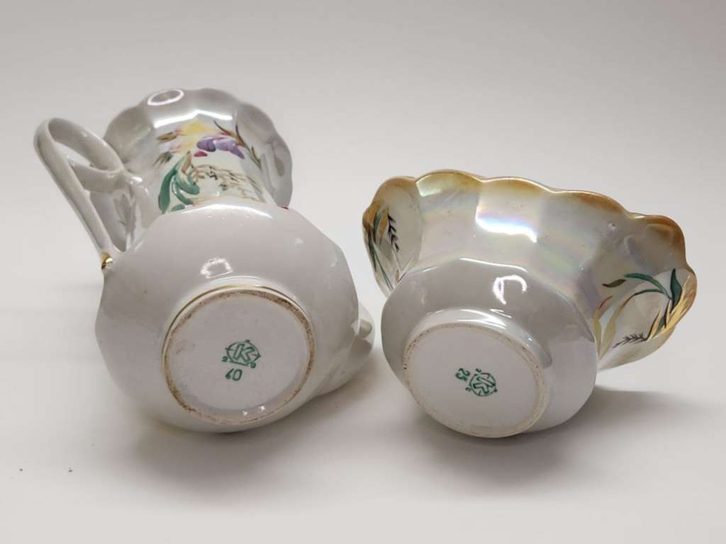 Кофейник и конфетница перламутр Коростень