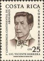 (№1961-585) Марка Коста-Рика 1961 год "Висенте Херрера", Гашеная