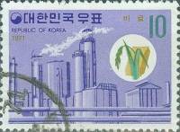 (№1971-755) Марка Корея Южная 1971 год "Цементный завод", Гашеная
