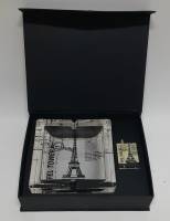 Подарочный набор, пепельница (стекло) & спичка-зажигалка, новый