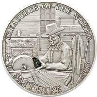 (№2010km430) Монета Палау 2010 год 5 Dollars (Сапфир)