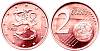 2003 Монета Финляндия 2003 год 2 евроцента 1-й тип образца 1999-2006 с буквой М Бронза  UNC