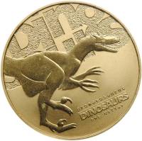 (2002) Монета Тувалу 2002 год 1 доллар "Дромеозавр"  Латунь  PROOF
