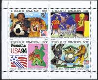 (№1994-1210) Лист марок Камерун 1994 год "Футбольные сцены", Гашеный