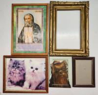 Рамы рамки для фото картин и картина Собачка фото Котята (5 предметов в наборе)