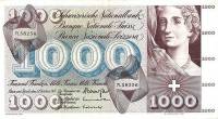 (№1973P-52l.3) Банкнота Швейцария 1973 год "1,000 Franken/Francs/Franchi" (Подписи: Brenno Galli  Le