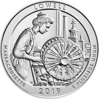 (046d) Монета США 2019 год 25 центов "Парк Лоуэлл"  Медь-Никель  UNC