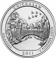 010d Монета США 2011 год 25 центов Чикасо  Медь-Никель  UNC