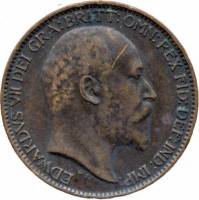 (1903) Монета Великобритания 1903 год 1 фартинг "Эдуард VII"  Бронза  XF