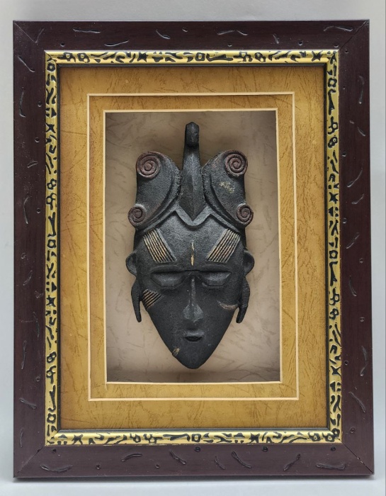 Панно настенное Африканская маска этно объемная в раме 22 х 28 см