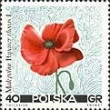 (1967-042) Марка Польша "Мак самосейка"   Полевые цветы II Θ