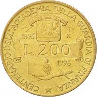 () Монета Италия 1996 год 200  ""   Бронза  UNC