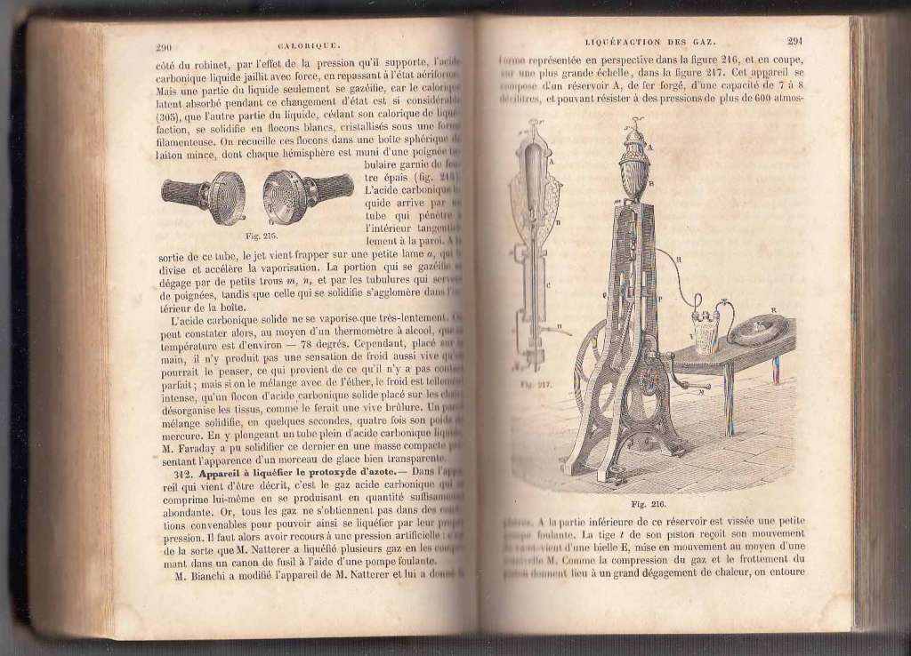 Книга &quot;Физика&quot; А. Канот Париж 1862 Твёрдая обл. 862 с. С чёрно-белыми иллюстрациями